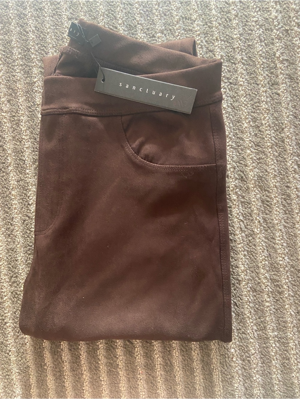 Sanctuary Deep Brown Faux-Suede Pants